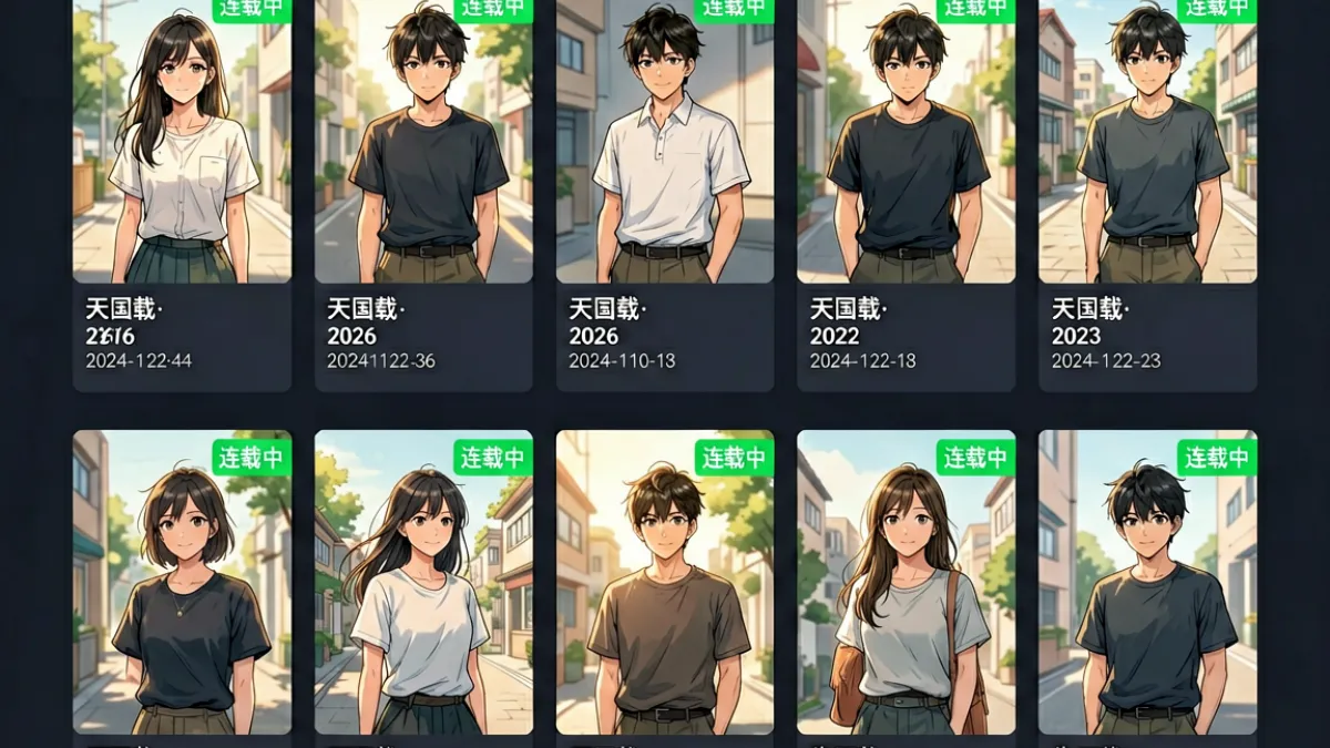 jm天堂热门连载专区页面截图，显示多部连载漫画封面与更新状态标签